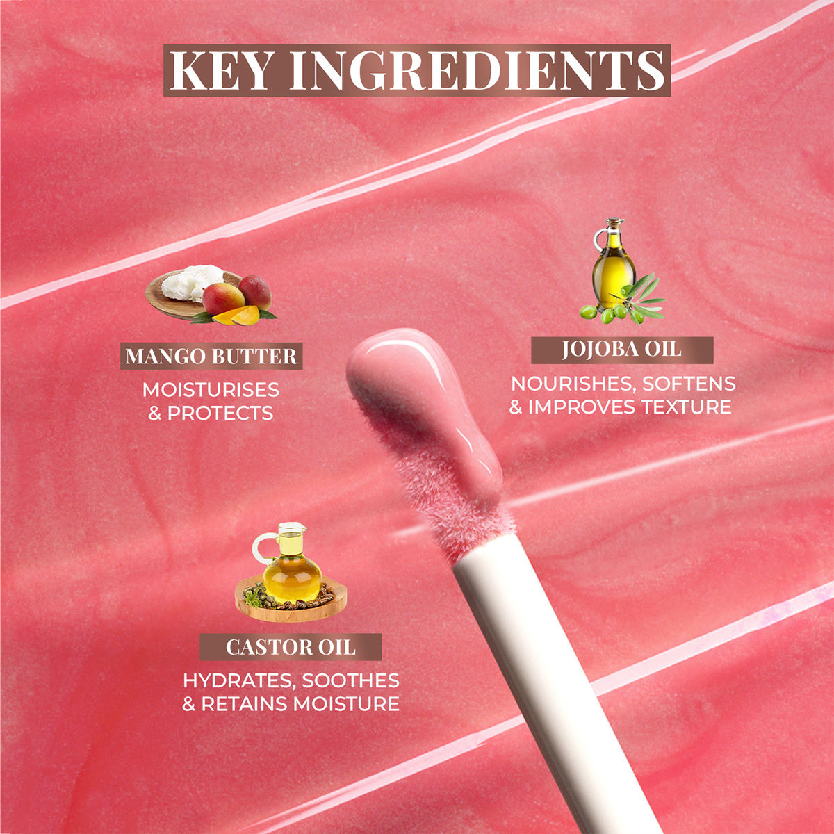 Serum Infused Lip Gloss, Cherry Blossom – Glossy Finish & Hydrating Feel