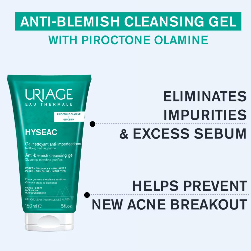 Hyseac Gentle Gel Face Wash for Oily Acne Prone Skin Foams, Purifies & Eliminates Excess Oil