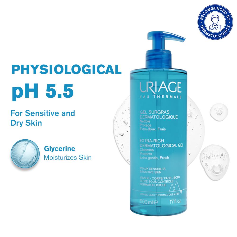 Extra-Rich Dermatological Face & Body Wash Shower gel for Sensitive Skin Healthy pH 5.5