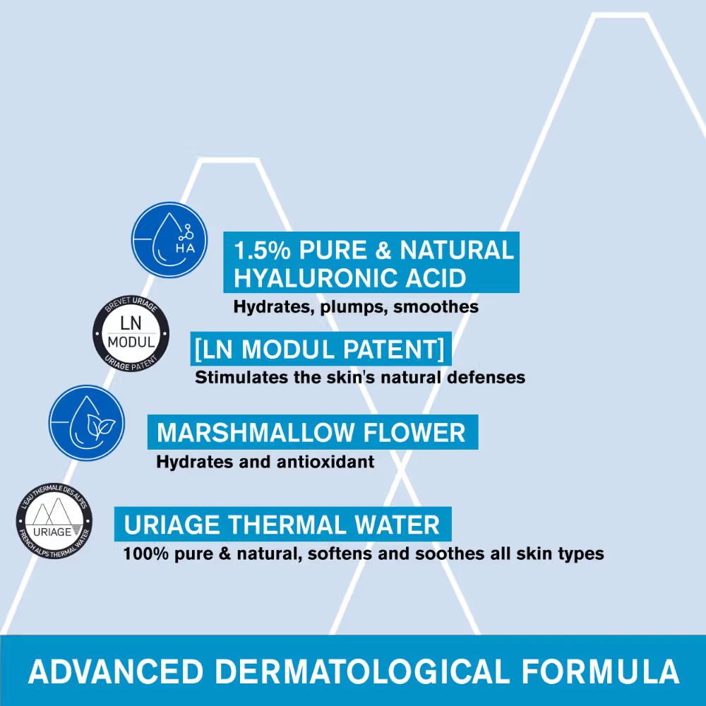 Eau Thermale Hydration Booster Serum 1.5% Pure Hyaluronic Acid for Hydrated, Plump, Soft Skin