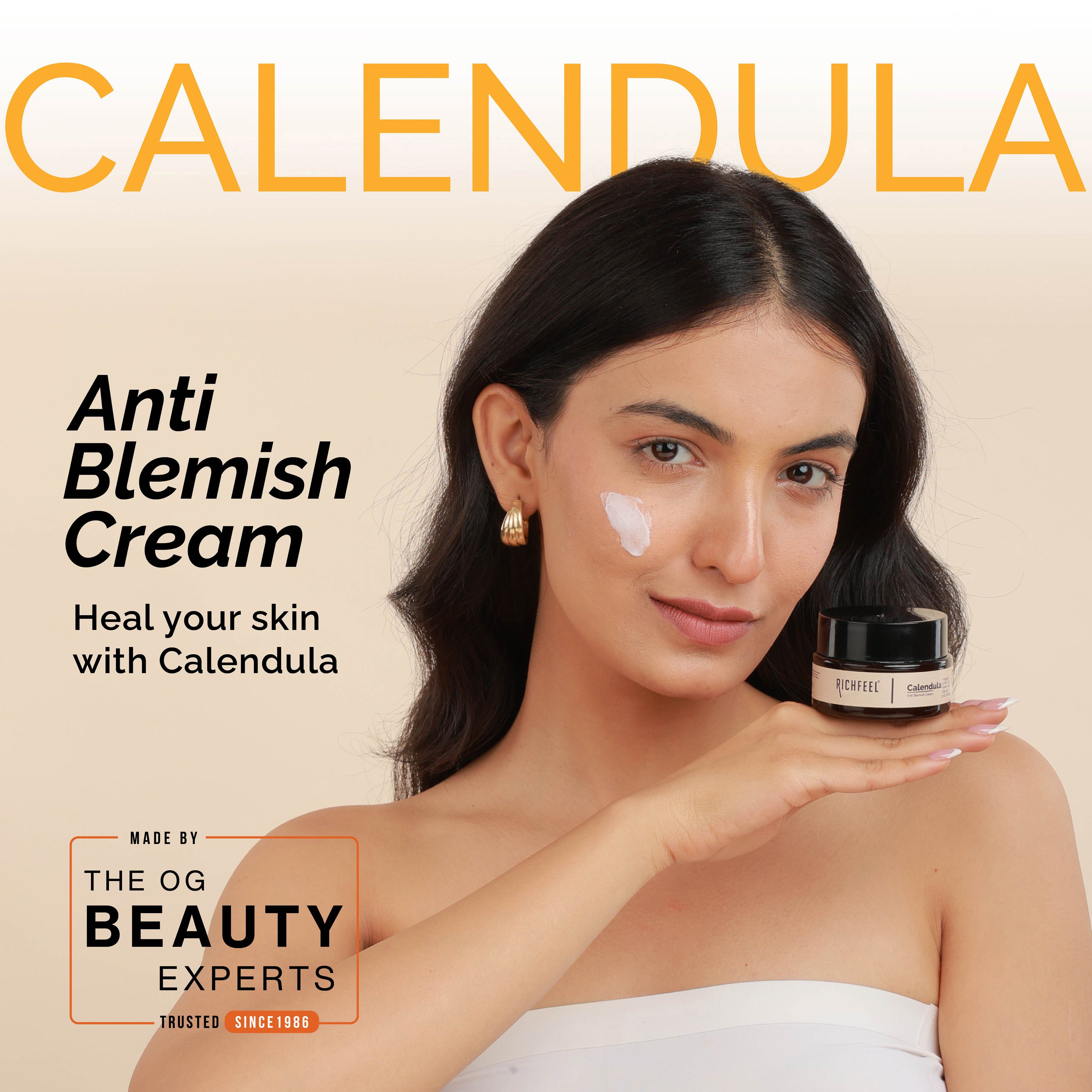 Calendula Anti-Blemish Cream - Soothing Echinacea for Acne, Blackheads & Pores