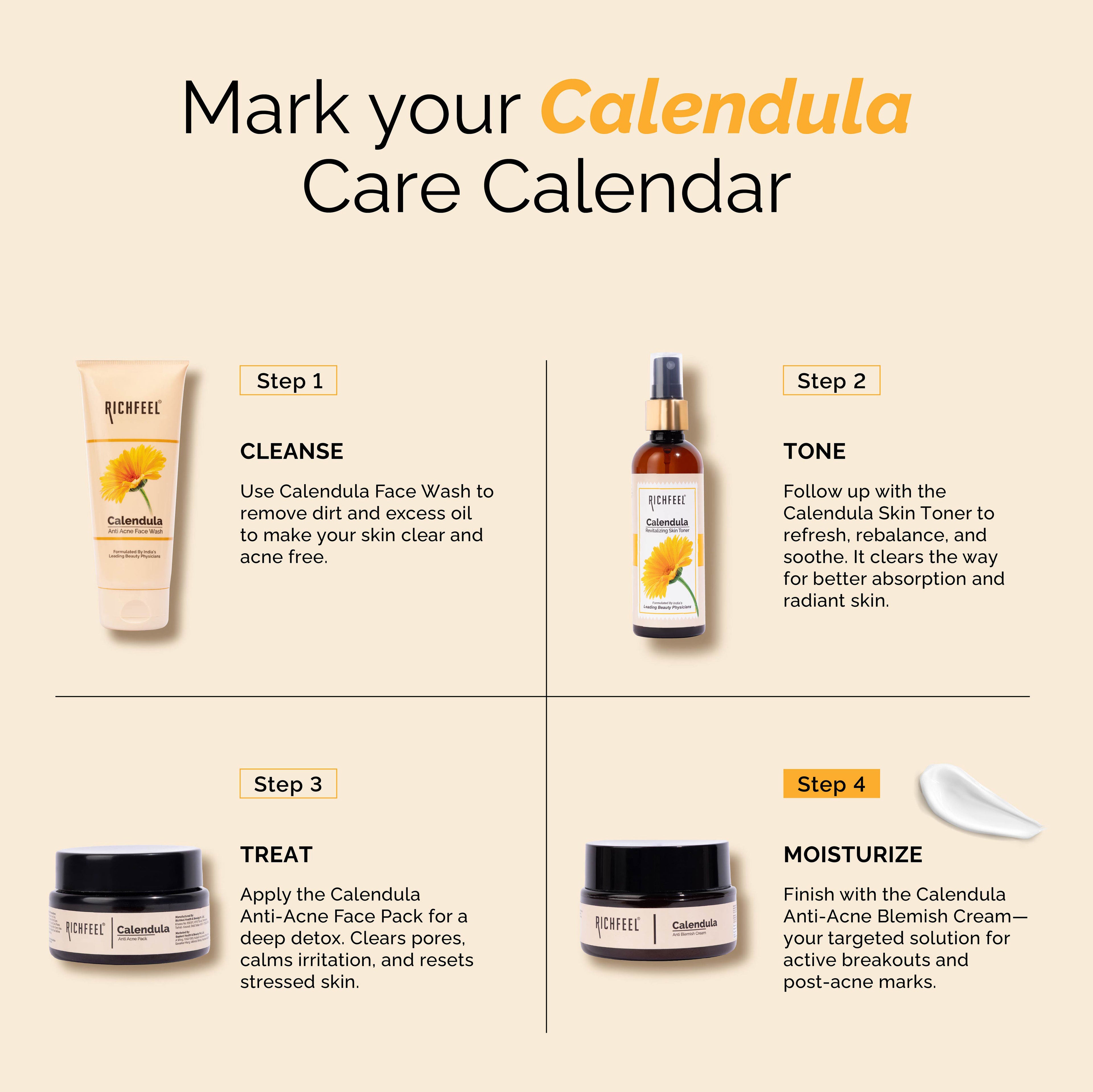 Calendula Anti-Blemish Cream - Soothing Echinacea for Acne, Blackheads & Pores