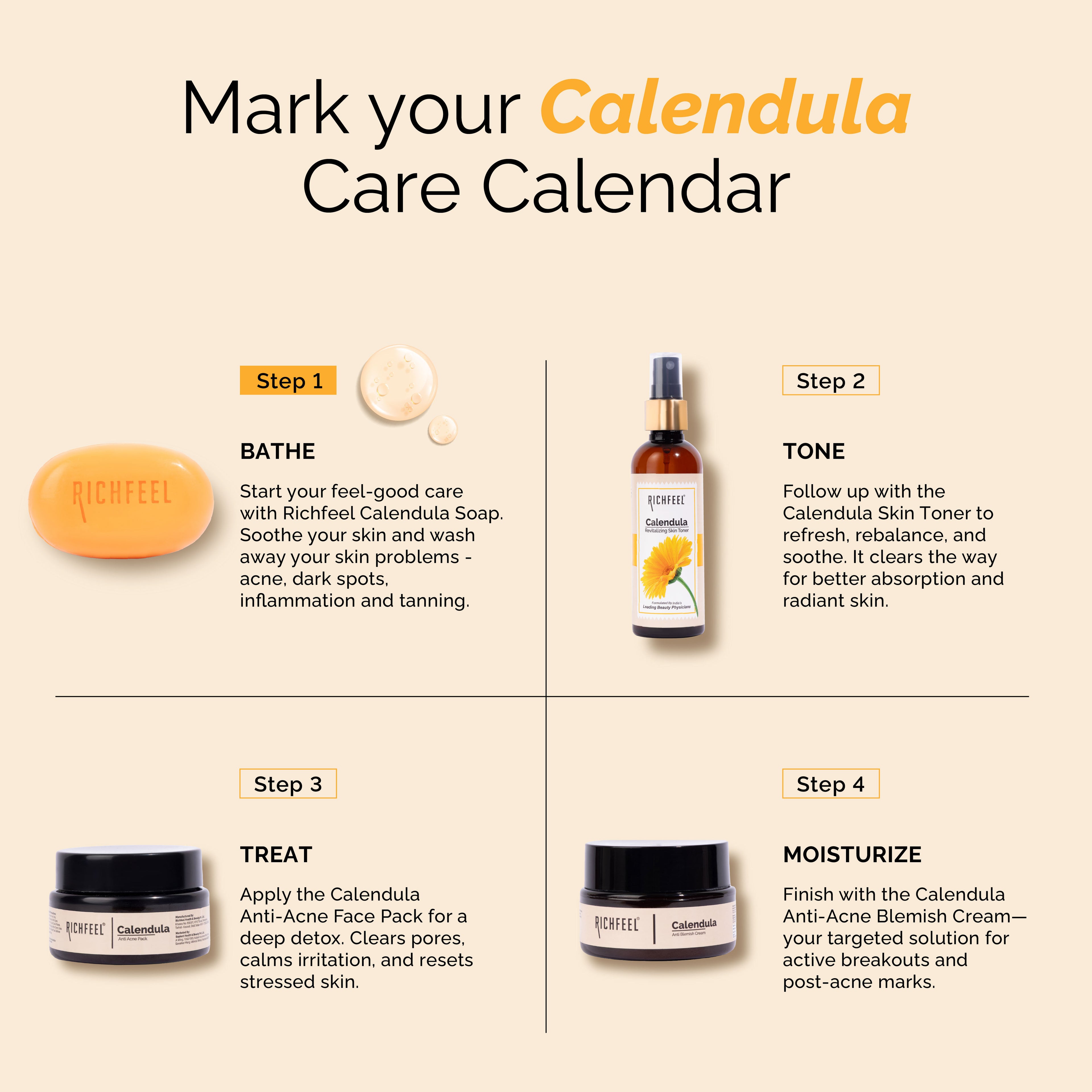 Calendula Anti-Acne Soap: Fights Pimples, Blemishes & Promotes Healthy, Luminous Skin