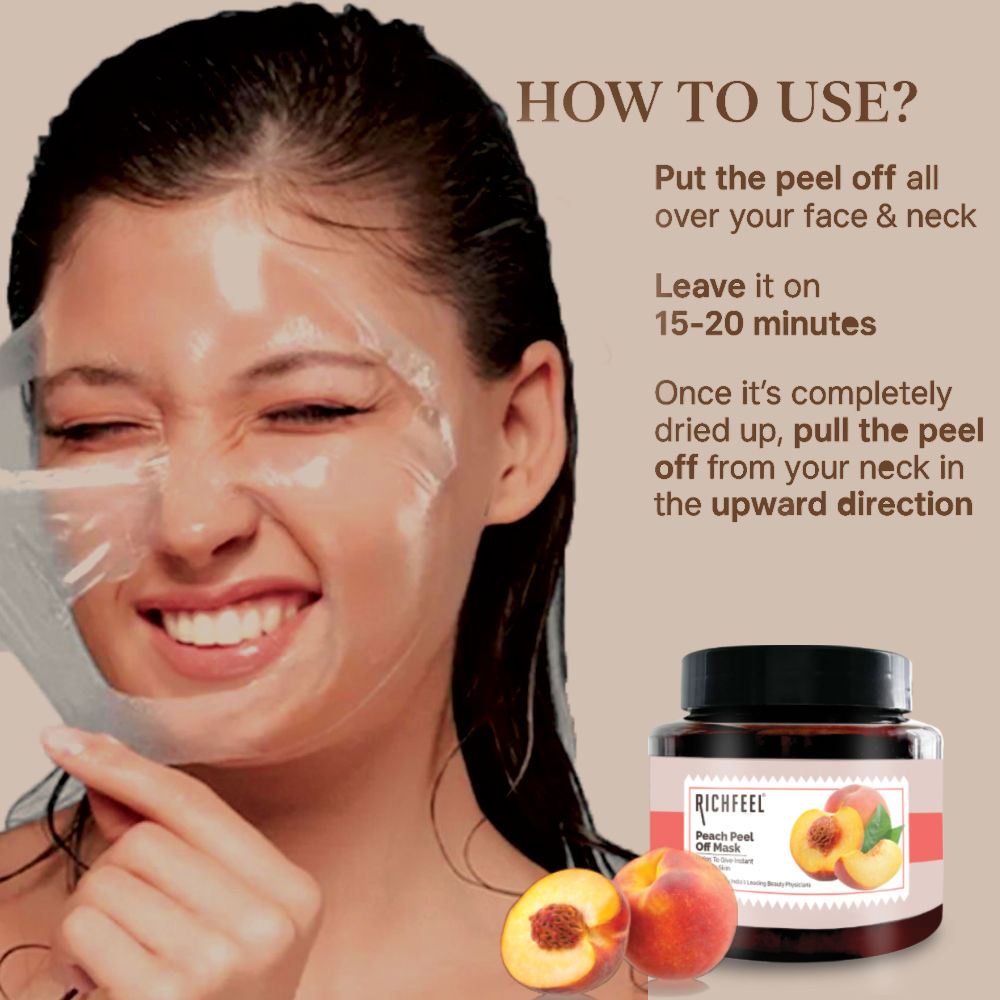 Peach Peel Off Mask for Glowing Skin , Deep Cleansing, Blackhead Removal, Cooling Effect