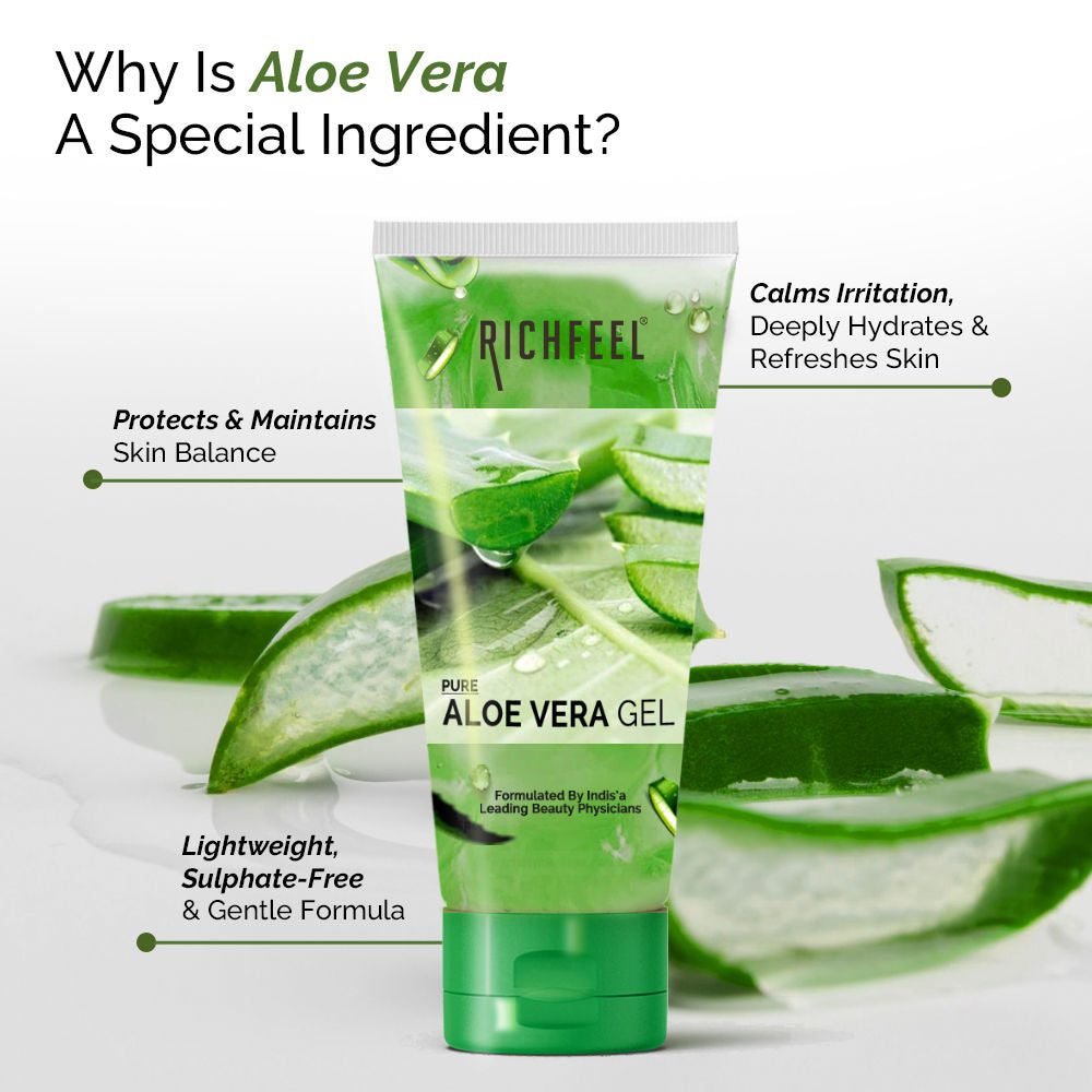 Pure Aloe Vera Gel for Face, Skin & Hair , Ultimate Glow Gel for Men & Women