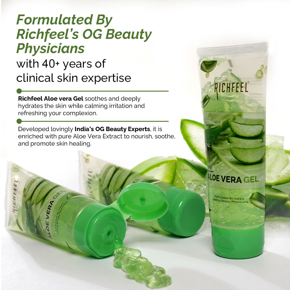 Pure Aloe Vera Gel for Face, Skin & Hair , Ultimate Glow Gel for Men & Women