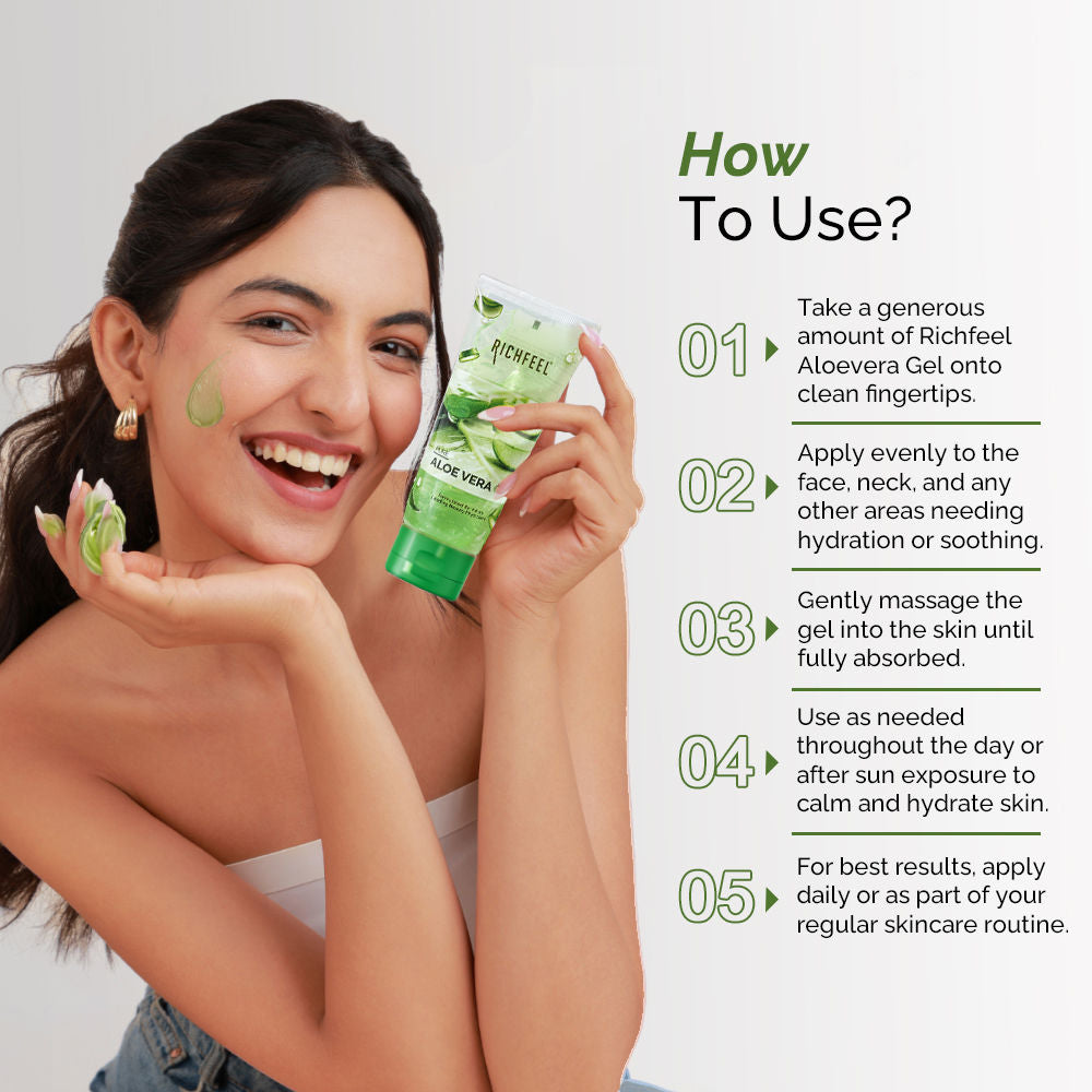 Pure Aloe Vera Gel for Face, Skin & Hair , Ultimate Glow Gel for Men & Women
