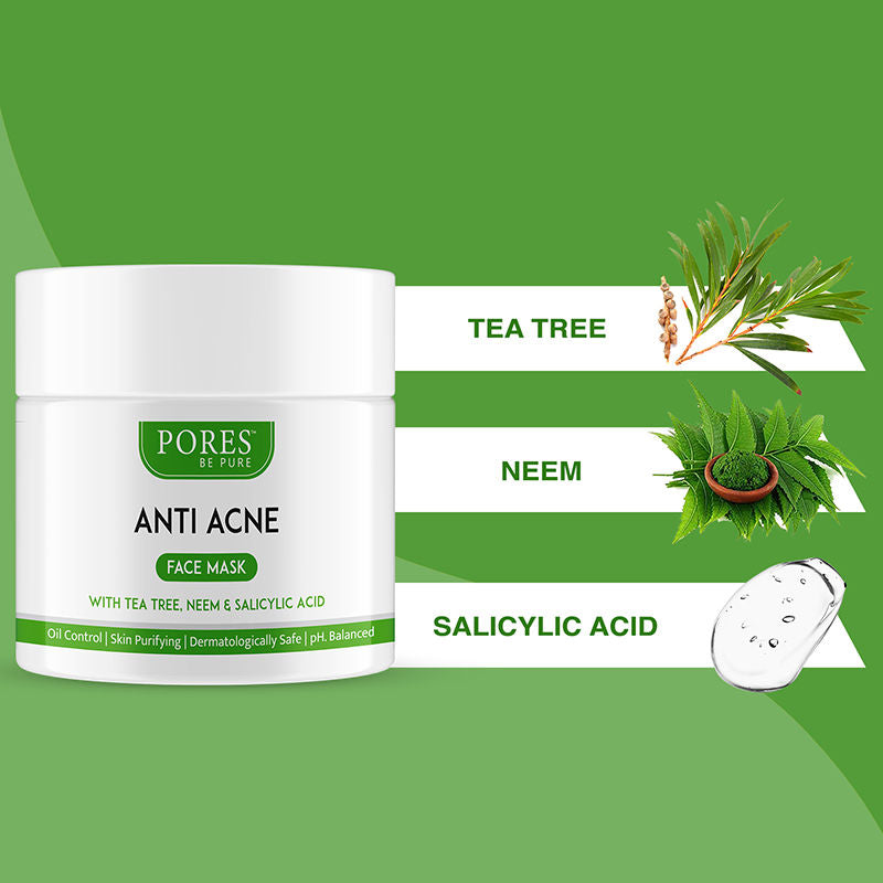 Anti Acne Face Pack With Salicylic Acid, Neem & Tea Tree