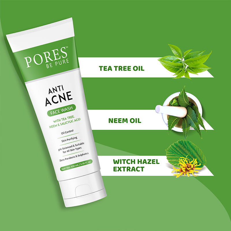 Anti Acne Gel Face Wash With 1% Salicylic Acid, Tea Tree & Neam