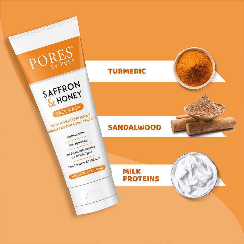 Saffron Glow Bright Face Wash With Honey