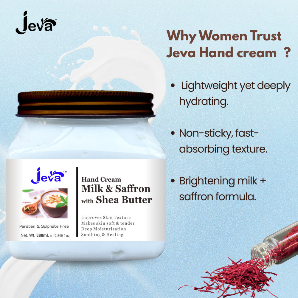 Milk and Saffron Hand Cream with Shea Butter Deep Moisturizing and Softening Gel