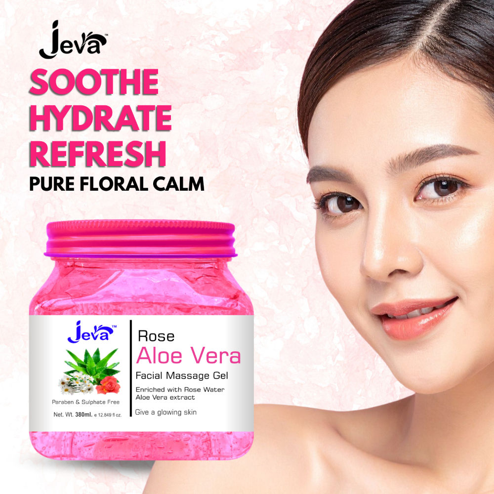 Rose and Aloe Vera Facial Massage Gel Soothing and Hydrating Gel for Radiant Skin
