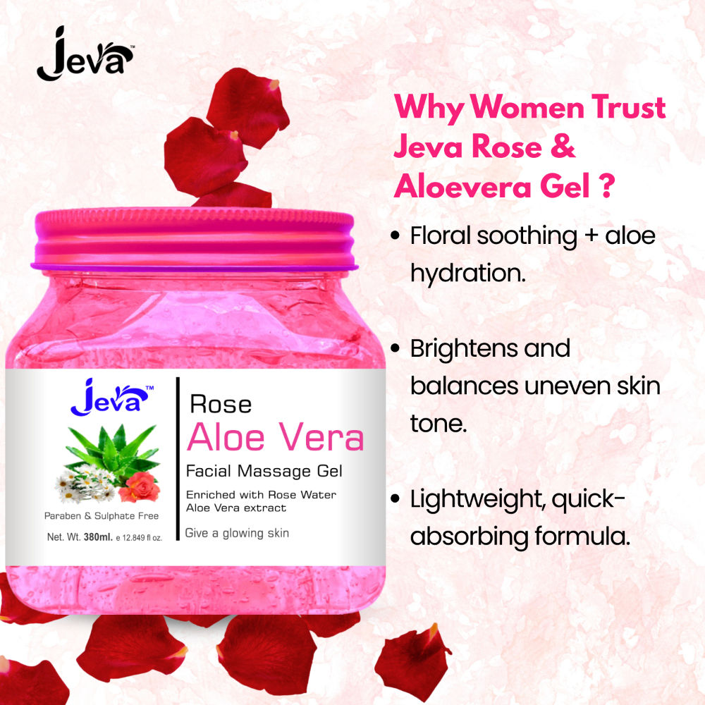 Rose and Aloe Vera Facial Massage Gel Soothing and Hydrating Gel for Radiant Skin