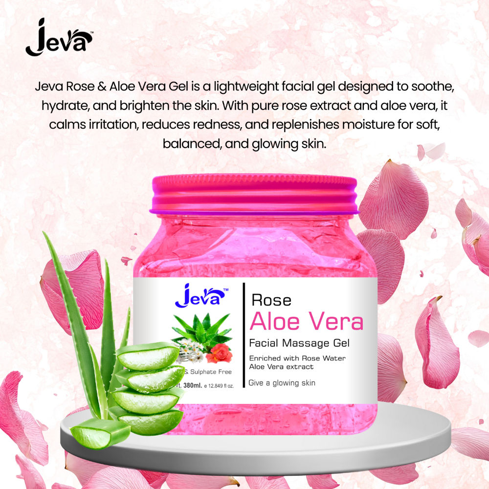 Rose and Aloe Vera Facial Massage Gel Soothing and Hydrating Gel for Radiant Skin