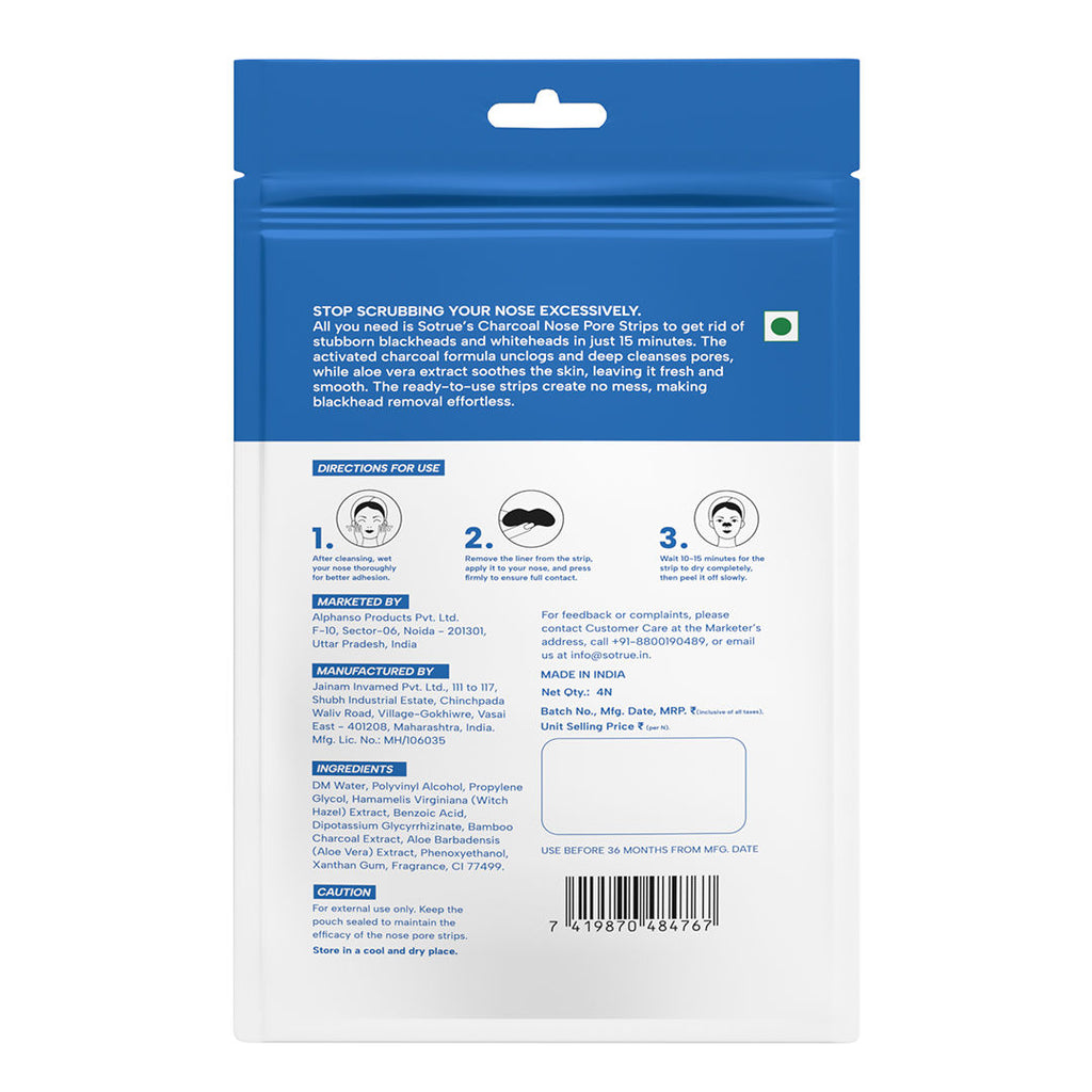Charcoal Nose Pore Deep Cleansing Strips For Blackheads & Whiteheads Removal