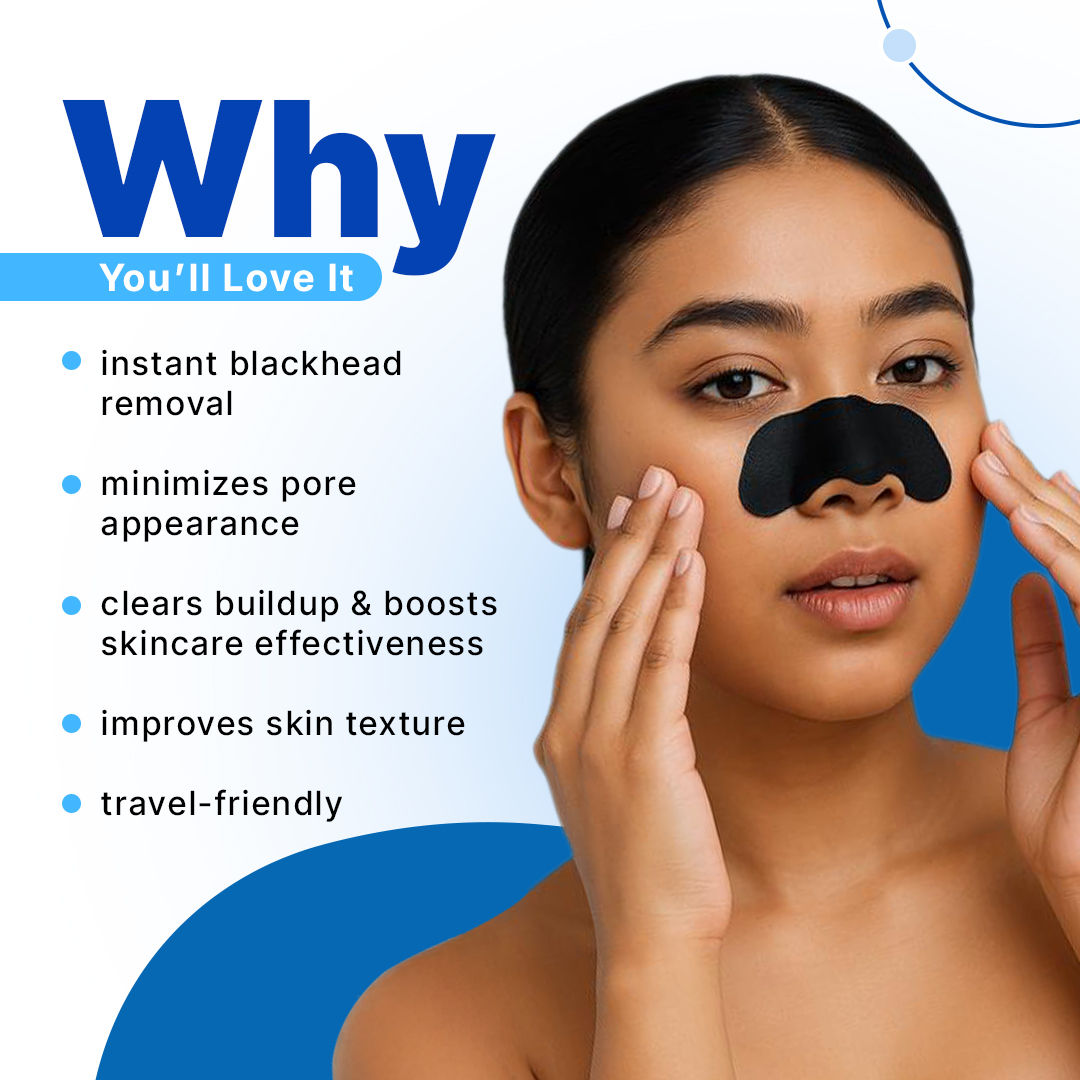 Charcoal Nose Pore Deep Cleansing Strips For Blackheads & Whiteheads Removal