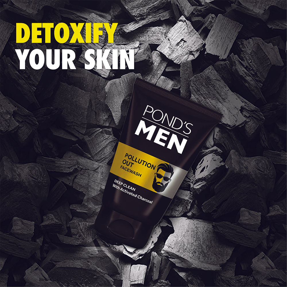Men Pollution Out Activated Charcoal Deep Clean Face Wash