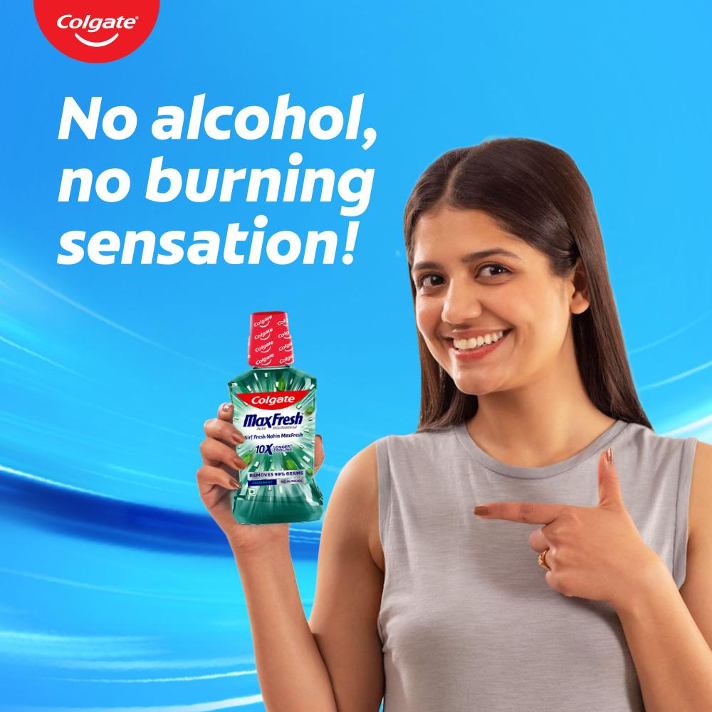Maxfresh Plax Antibacterial Mouthwash, Fresh Mint