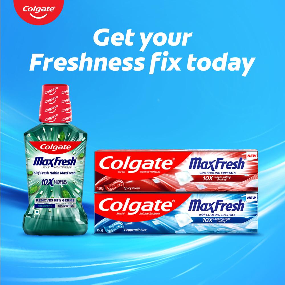 Maxfresh Plax Antibacterial Mouthwash, Fresh Mint