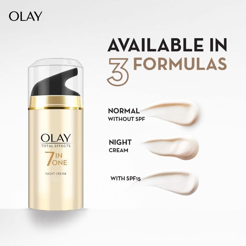 Total Effects Night Cream, Fights 7 Signs Of Ageing With Niacinamide And Green Tea Extracts