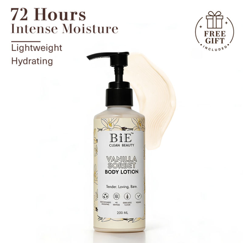 BiE Vanilla Sorbet Body Lotion with Hyaluronic Acid & Niacinamide for 72H Hydration & Moisturization