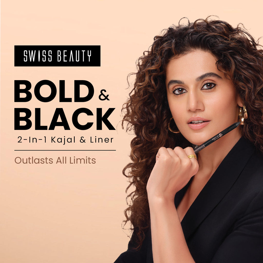Bold & Black 2-In-1 Kajal & Liner With Vitamin-E 12-Hours of Stay With Sharpner