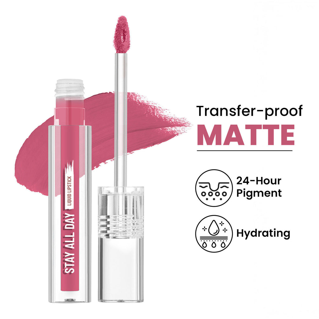 Stay All Day Liquid Lipstick 24 Hour Stay Transfer-Proof - 2 Supple Pink