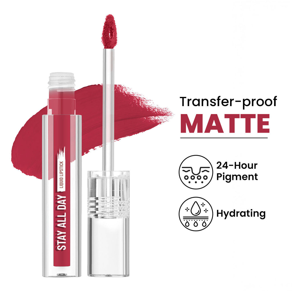 Stay All Day Liquid Lipstick 24 Hour Stay Transfer-Proof - 8 Signature Red