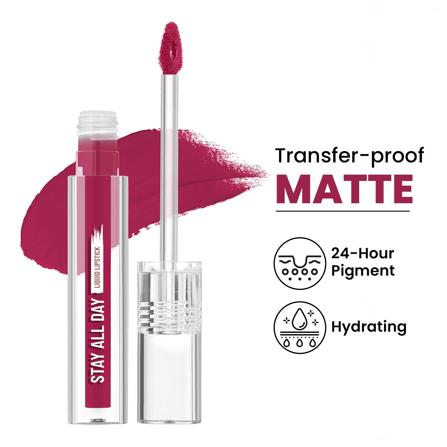 Stay All Day Liquid Lipstick 24 Hour Stay Transfer-Proof - 14 Smokey Maroon