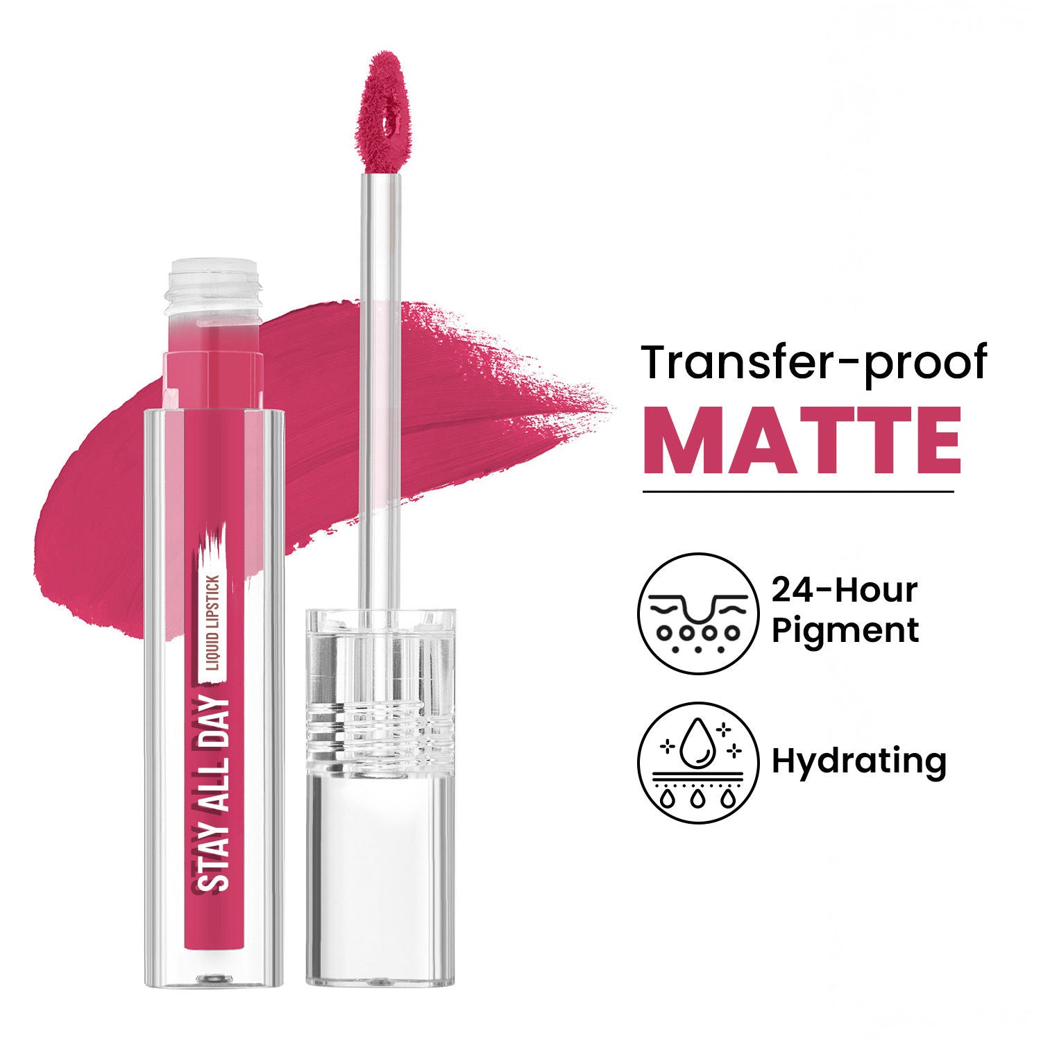 Stay All Day Liquid Lipstick 24 Hour Stay Transfer-Proof - 15 Demure Pink