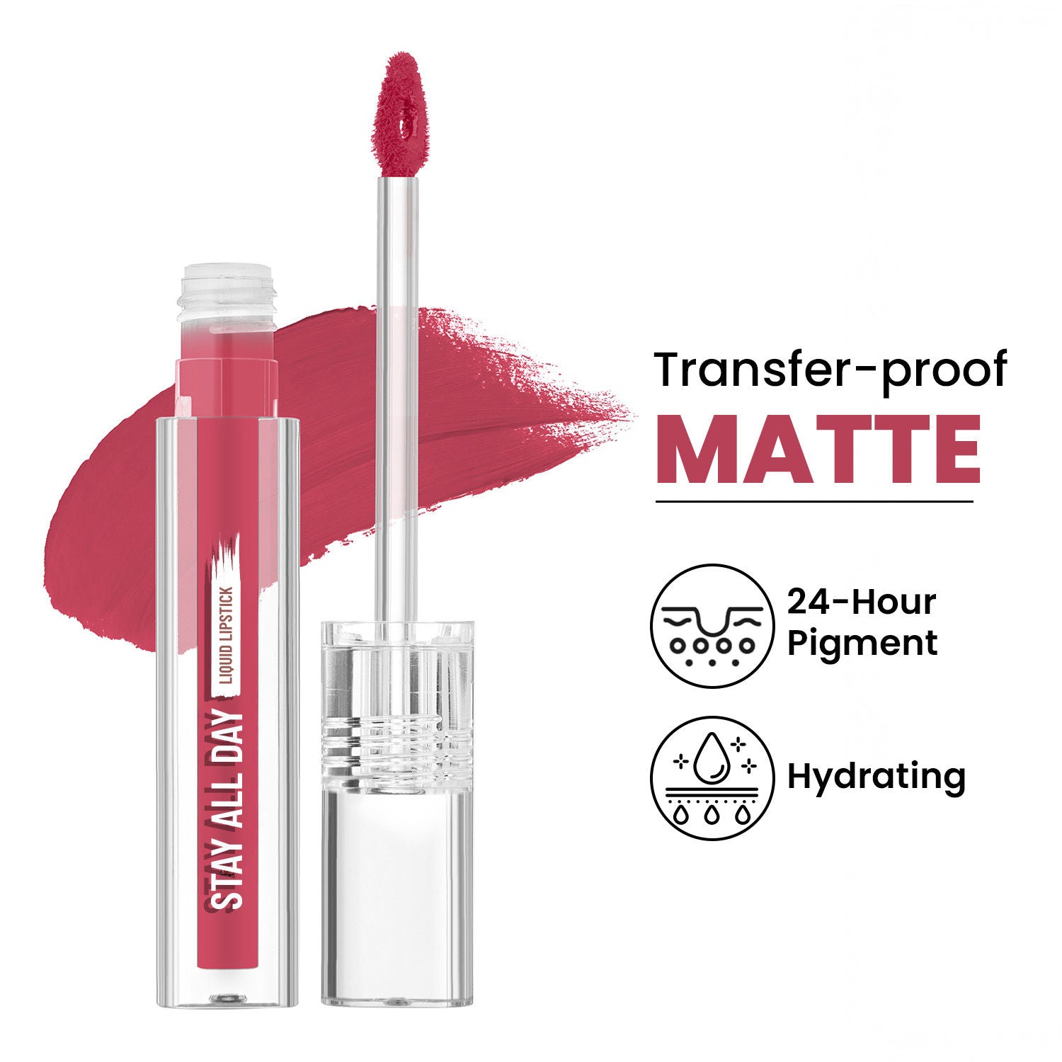 Stay All Day Liquid Lipstick 24 Hour Stay Transfer-Proof - 17 Modest Red