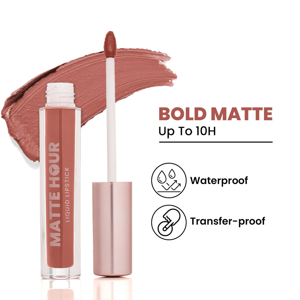 Matte Hour Waterproof Liquid Lipstick, Up To 10-Hour - 1 Mimosa Glow