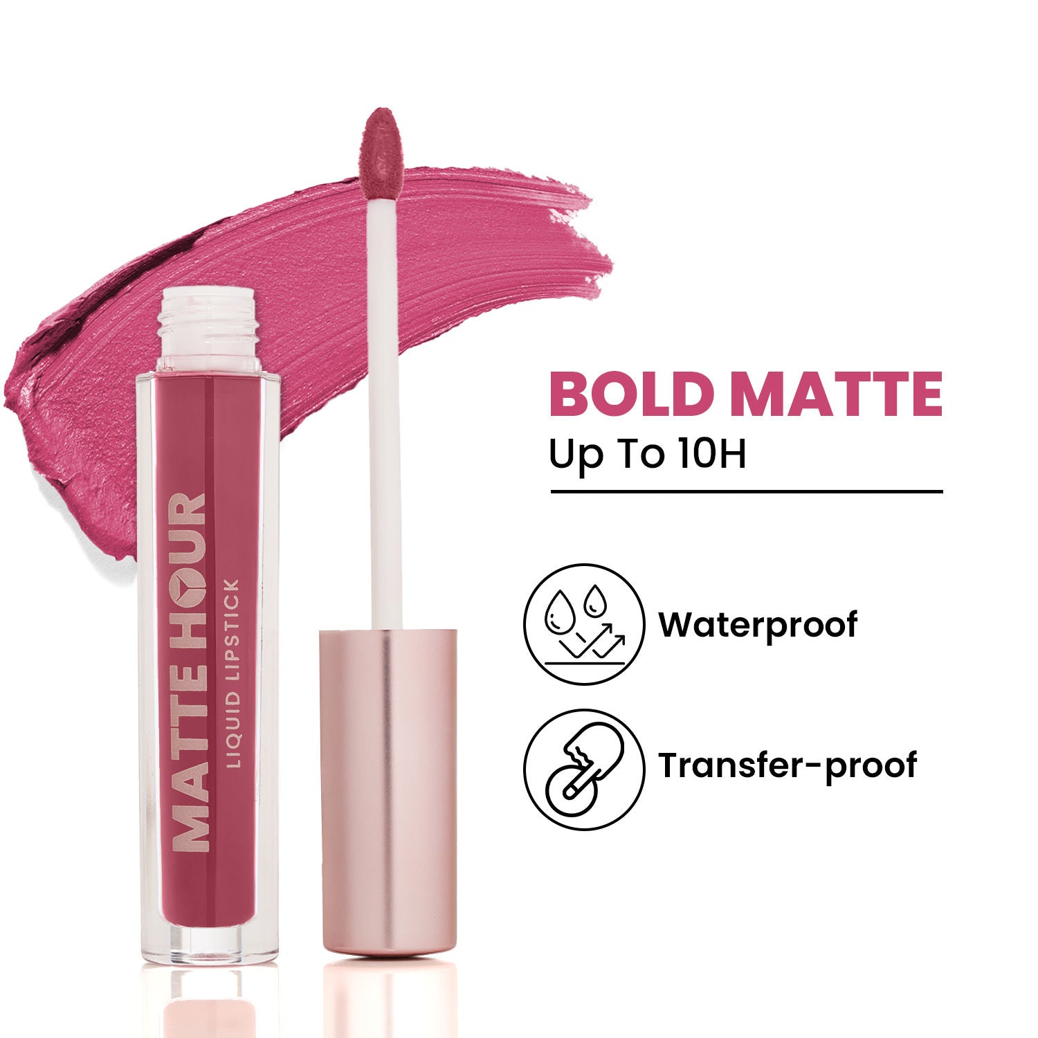 Matte Hour Waterproof Liquid Lipstick, Up To 10-Hour - 5 Pink Margarita
