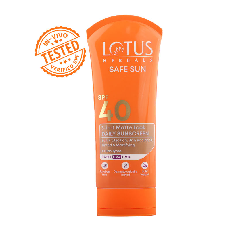 SafeSun 3in1 Matte Look Daily Sunscreen SPF 40 PA+++ ,Tinted & Dermatologically Free