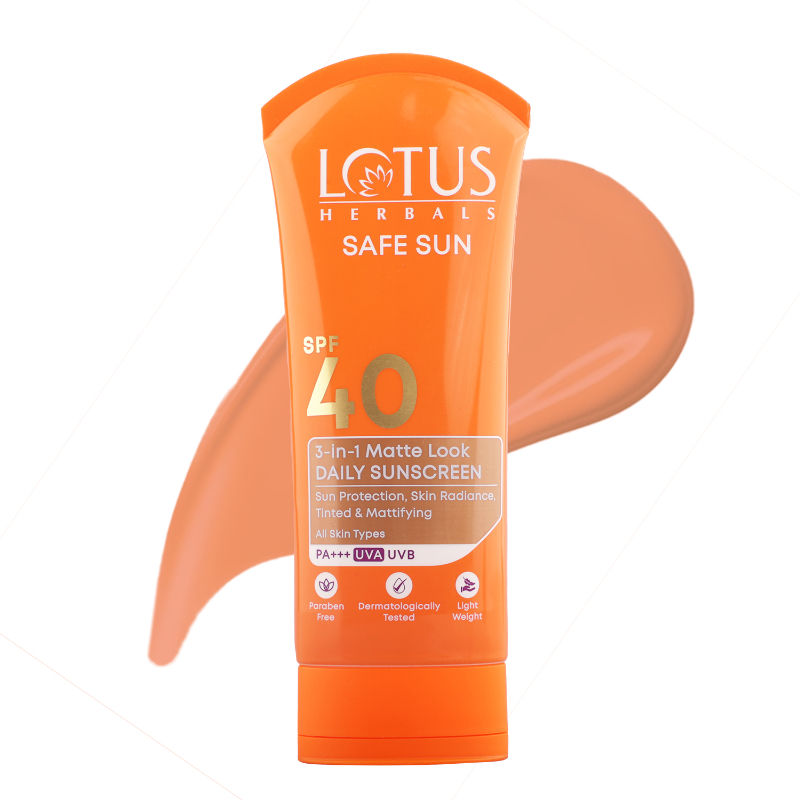 SafeSun 3in1 Matte Look Daily Sunscreen SPF 40 PA+++ ,Tinted & Dermatologically Free