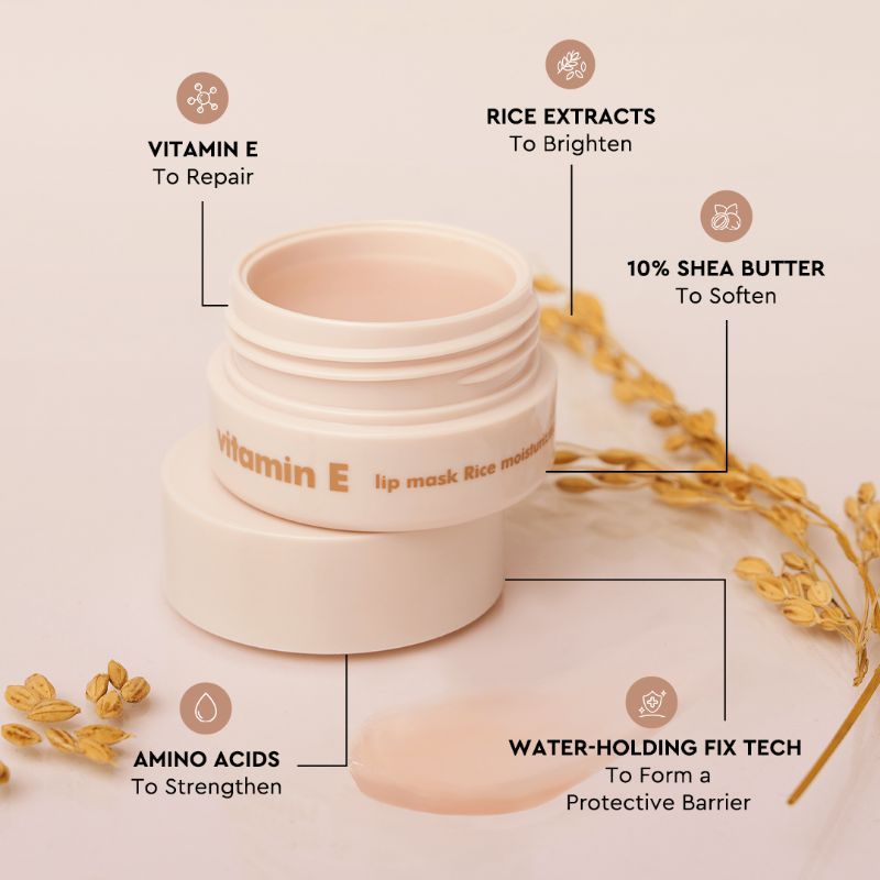 Vitamin Korean Lip Sleeping Mask for Dark, Dry, Pigmented Lips
