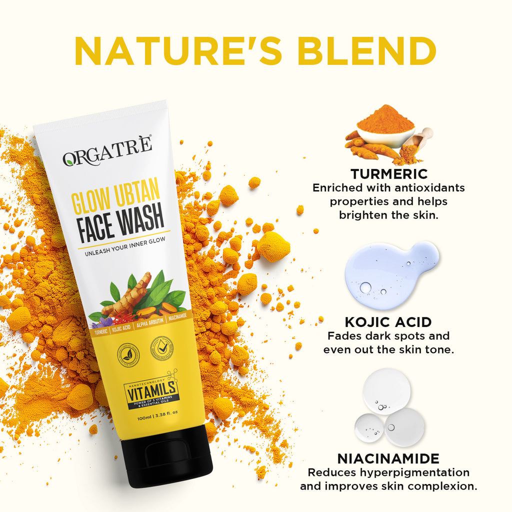 Glow Ubtan Face Wash With Turmeric, Kojic Acid & Niacinamide For Radiant Skin