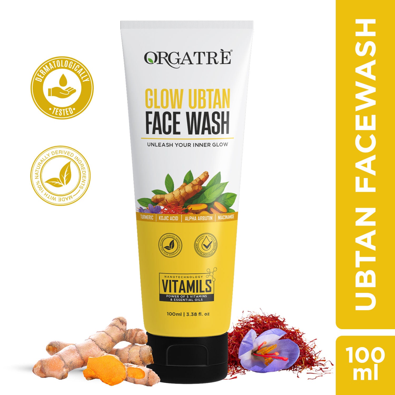 Glow Ubtan Face Wash With Turmeric, Kojic Acid & Niacinamide For Radiant Skin
