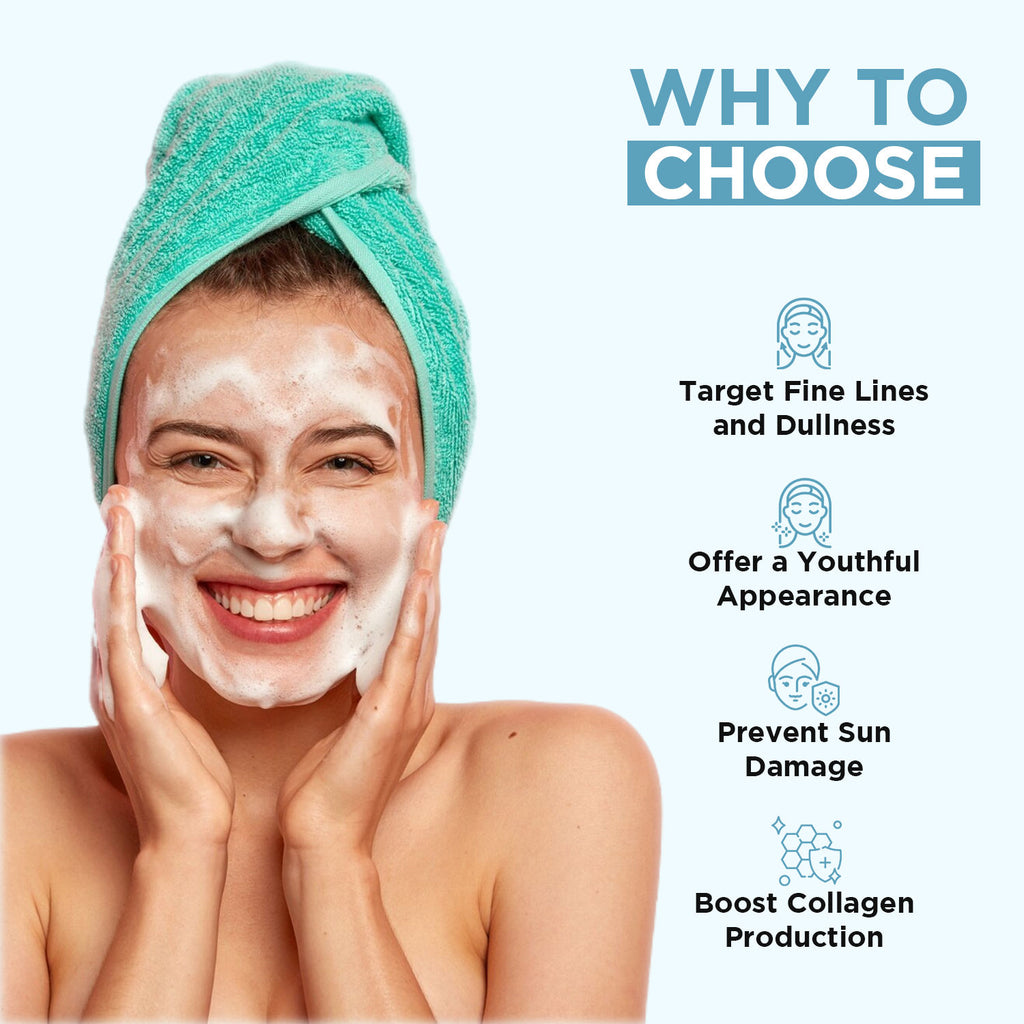 Anti-Aging Face Wash With Rice Water, Collagen, Hyaluronic Acid & Retinol For Youthful Skin