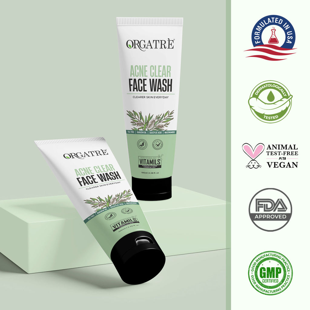 2% Salicylic Acid & Niacinamide Acne Clear Face Wash With Tea Tree For Acne-Prone Skin