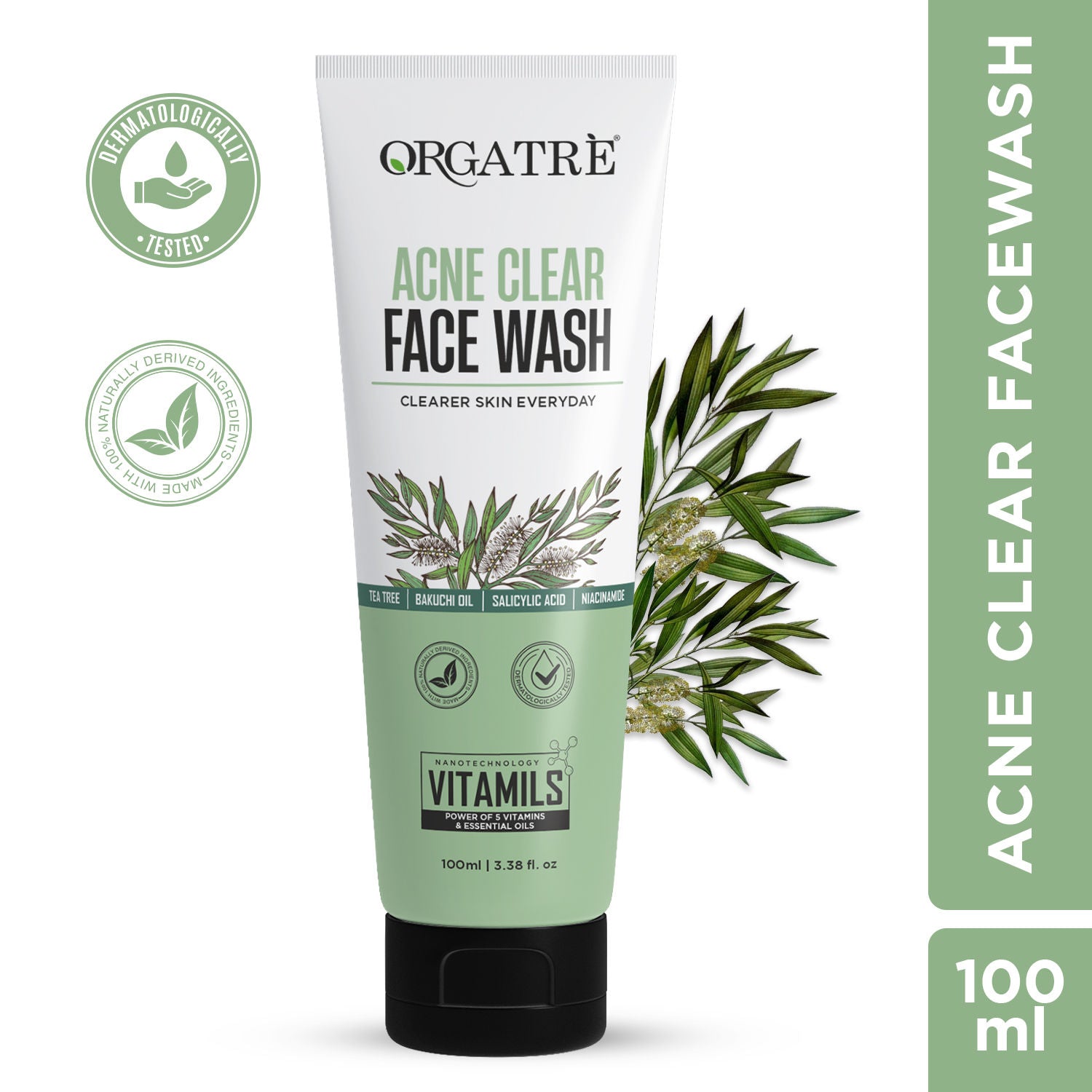 2% Salicylic Acid & Niacinamide Acne Clear Face Wash With Tea Tree For Acne-Prone Skin