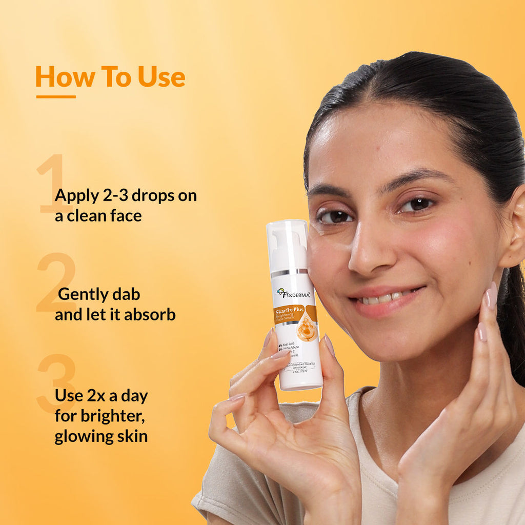 Skarfix Plus 4% Kojic Acid Brightening Face Serum Fades Dark Spots & Hyperpigmentation