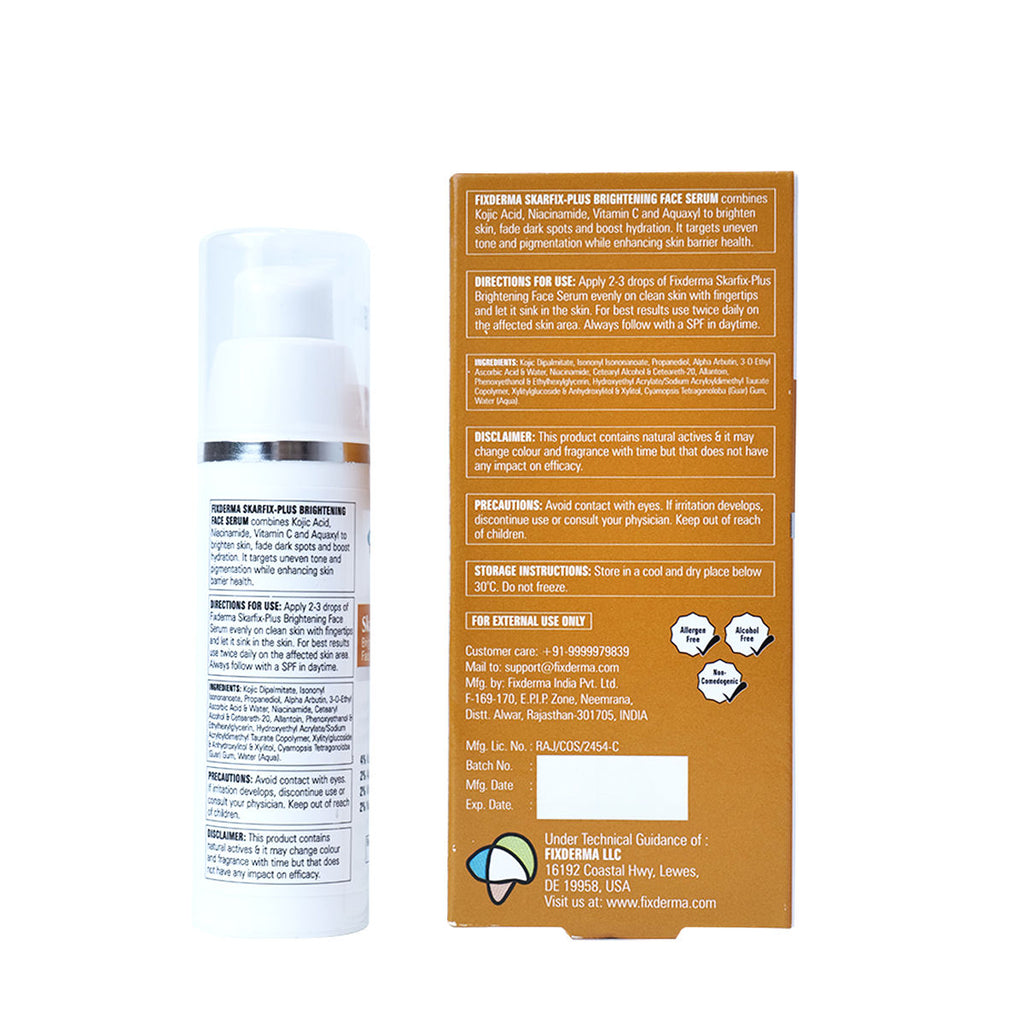 Skarfix Plus 4% Kojic Acid Brightening Face Serum Fades Dark Spots & Hyperpigmentation
