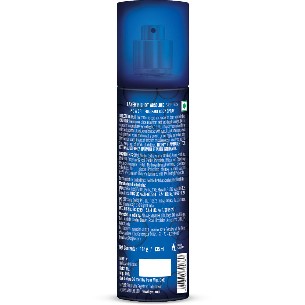 Shot Absolute Series Power Body Spray