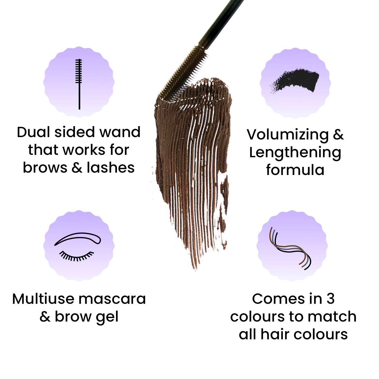 Brash Volumizing & Lengthening Formula Dual Mascara and Brow Gel