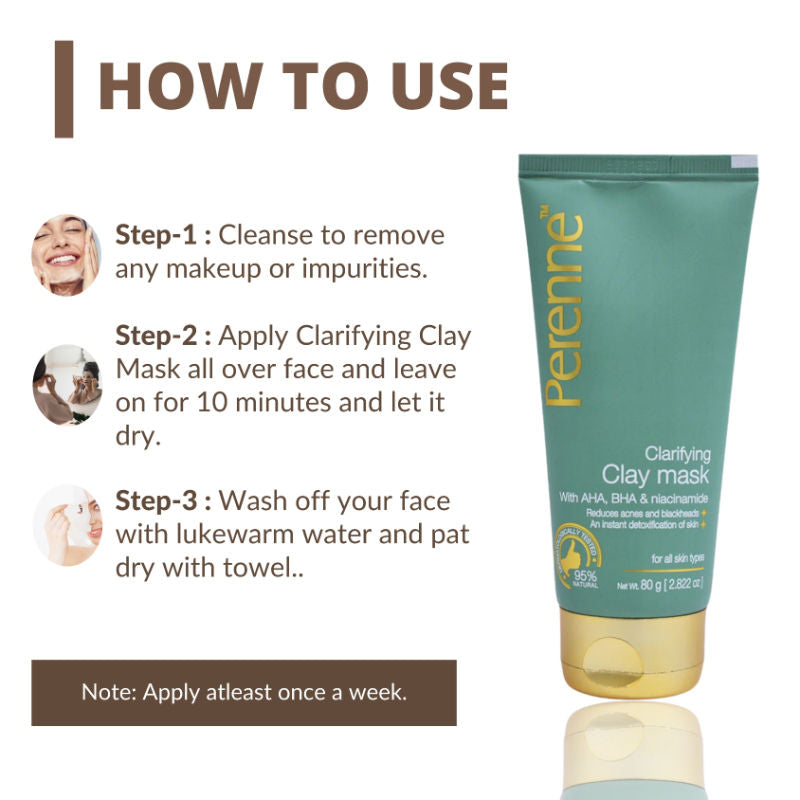 Clarifying Clay Mask (With AHA, BHA, Niacinamide)