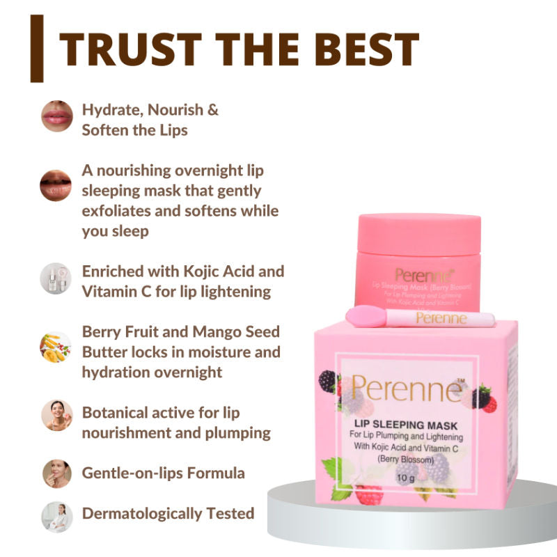 Lip Sleeping Mask With Kojic Acid & Vitamin C - Berry Blossom