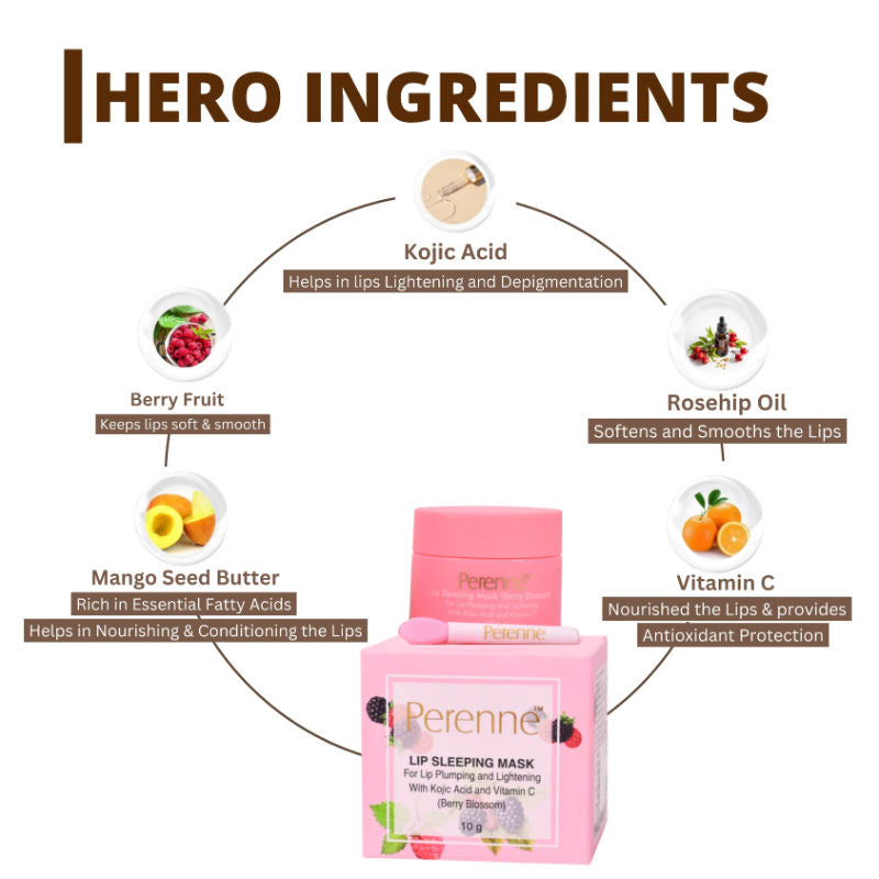 Lip Sleeping Mask With Kojic Acid & Vitamin C - Berry Blossom