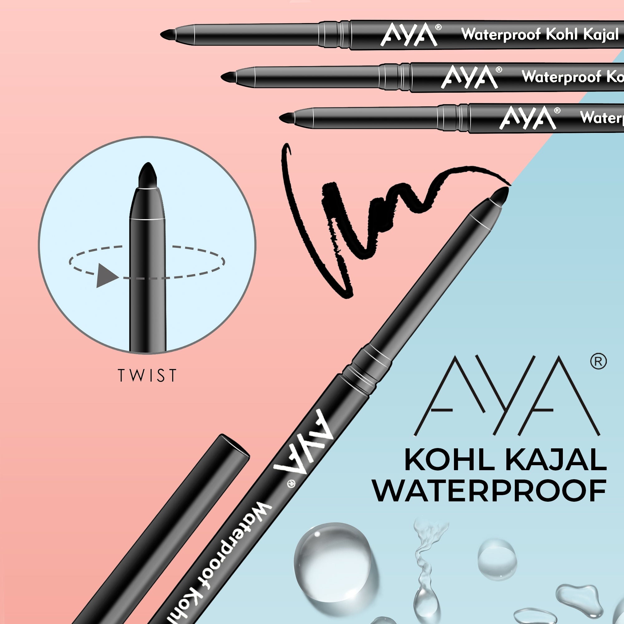 Waterproof Eyeliner + Jet Black Kohl Kajal