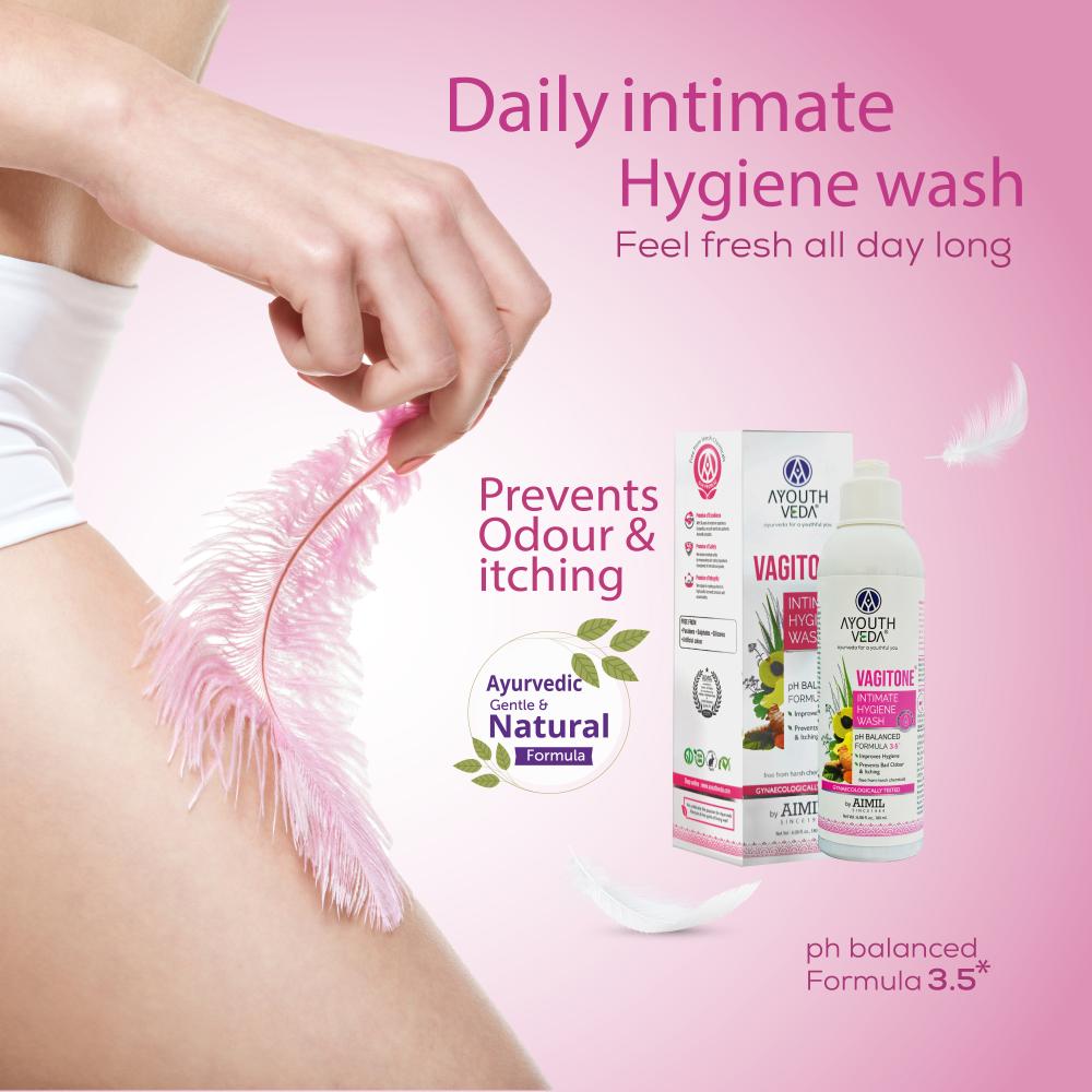 Vagitone Intimate Wash with Sphatika, Aloe & Amla to Maintain pH Balance & Prevent Odour